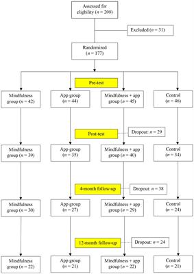 Long-term effects of combined mindfulness intervention and app intervention compared to single interventions during the COVID-19 pandemic: a randomized controlled trial